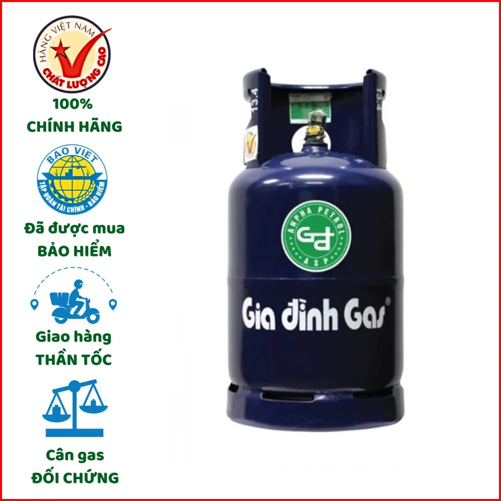 Bình Gas Gia Đình Xanh Đậm 12kg
