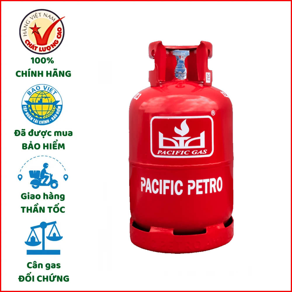 Bình gas Pacific Petro đỏ 12kg