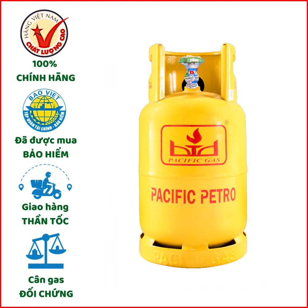 Bình gas Pacific Petro vàng 12kg