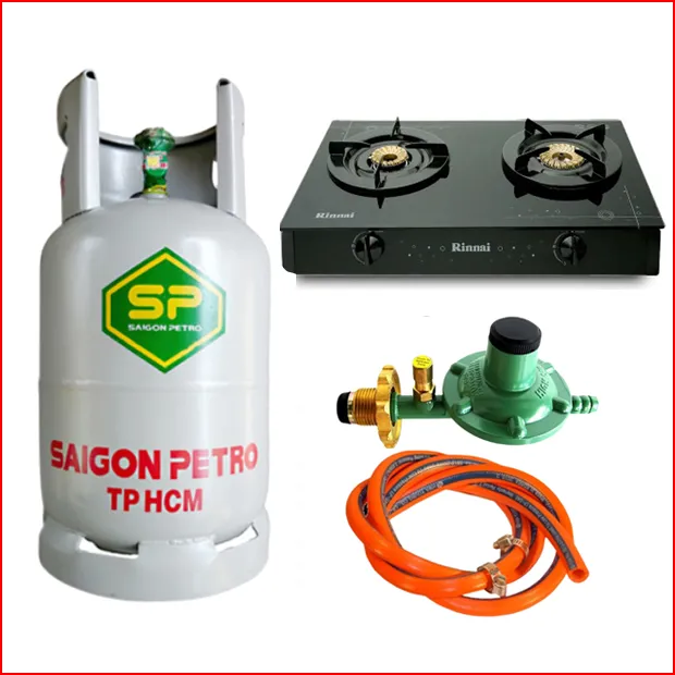Bộ bình bếp Gas đôi Rinnai dây van tự động