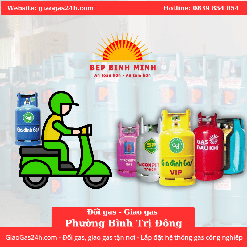 Giao Gas - Đổi Gas Tận Nơi Phường Bình Trị Đông