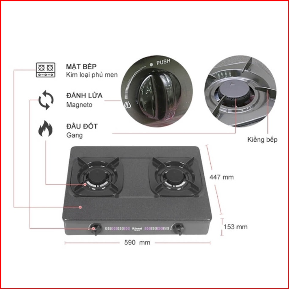 Bếp gas dương Rinnai RV-2615(G)