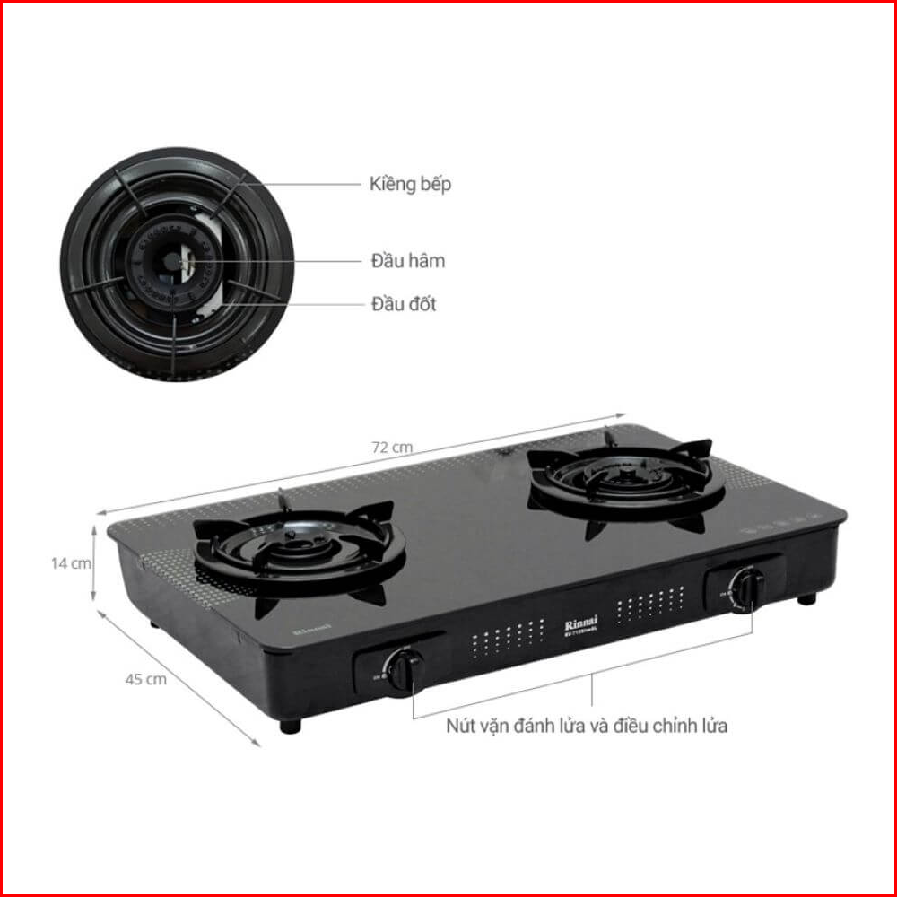 Bếp gas dương Rinnai RV-715 Slim(GL-D)