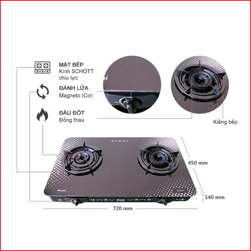 Bếp gas dương Rinnai RV-715Slim SCH(VP)