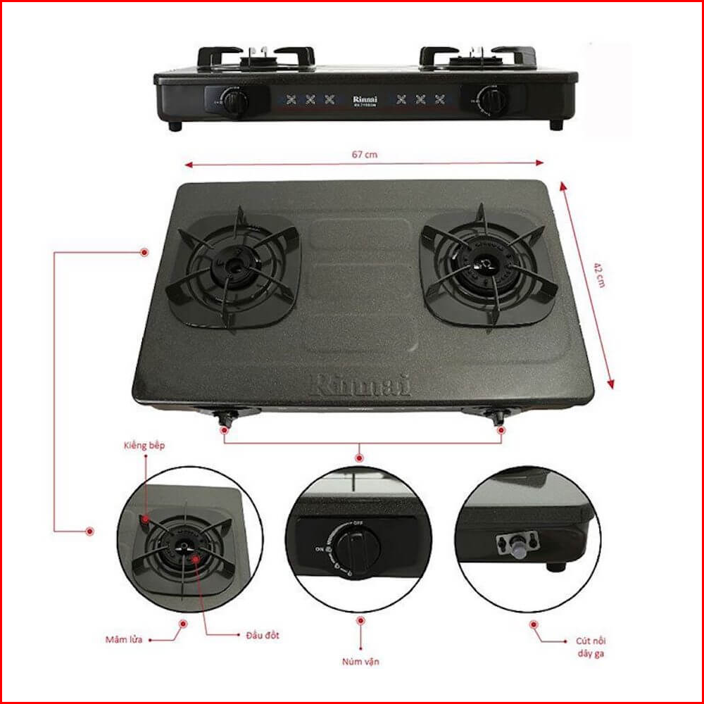 Bếp gas dương Rinnai RV-715Slim(G)