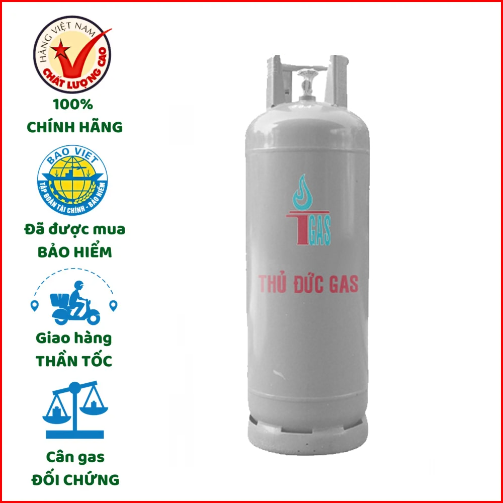 Bình Gas Công Nghiệp Gas Thủ Đức 45kg màu xám