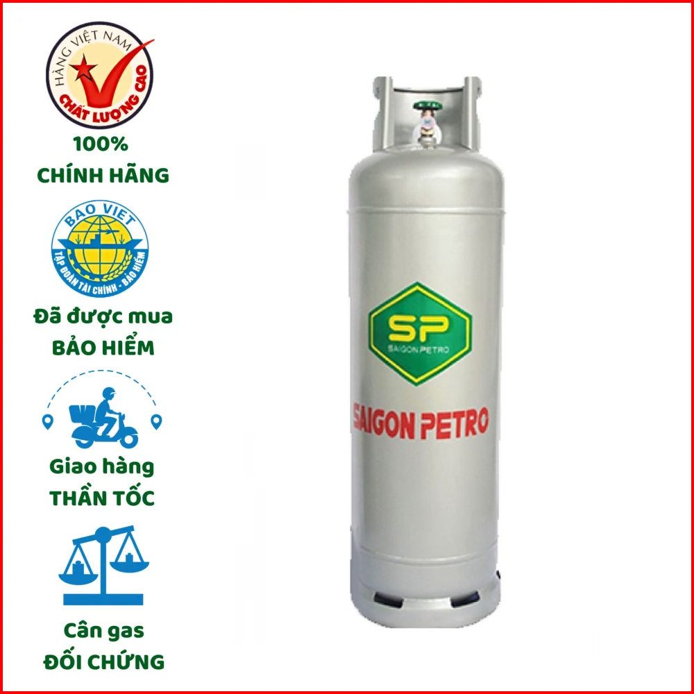 Bình Gas Công Nghiệp Sài Gòn Petro 45kg màu xám