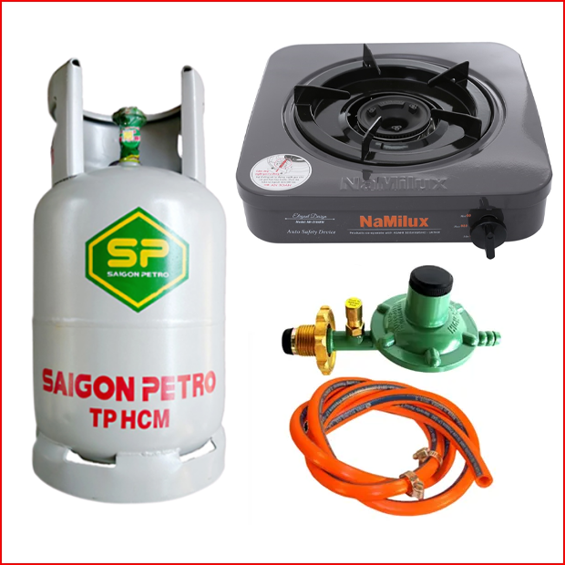 Bộ Bình Bếp Gas Đơn NaMilux Dây Van Tự Động