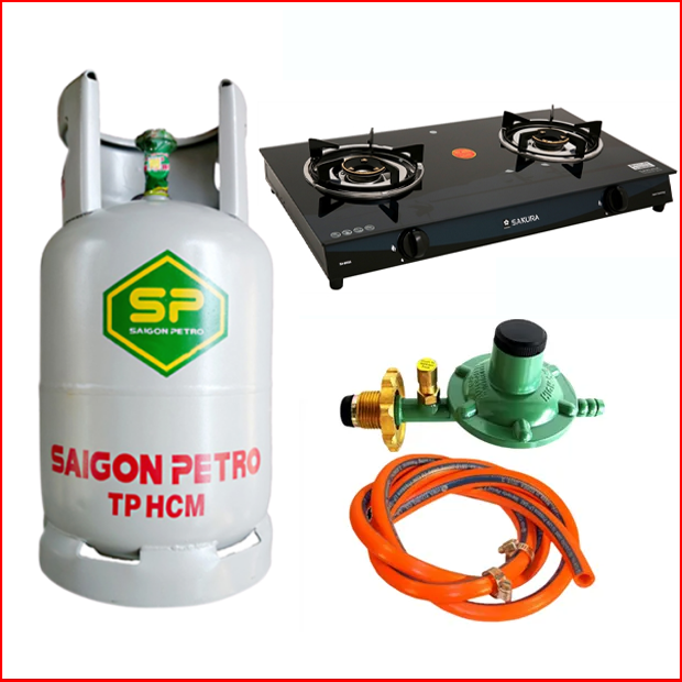 Combo bình gas + bếp Gas đôi Sakura SA-695SG