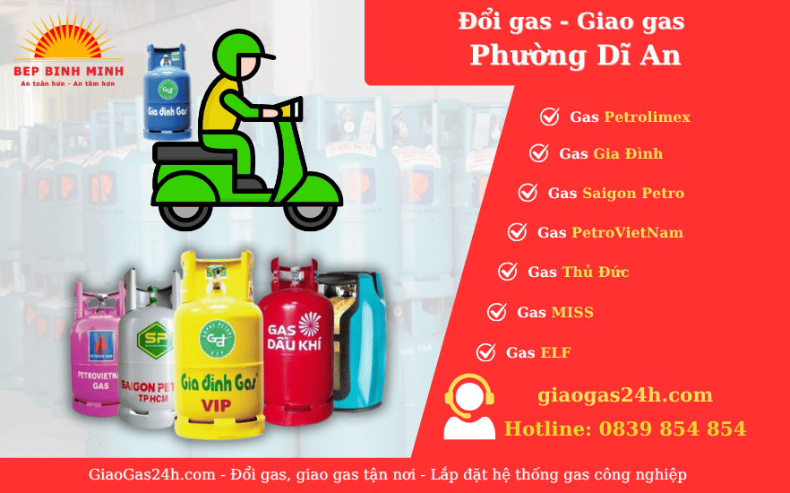 Cửa Hàng Giao Gas Đổi Gas Tận Nơi Phường Dĩ An