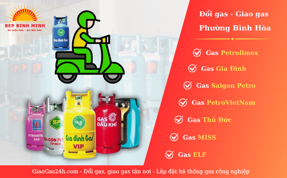 Cửa Hàng Giao Gas Đổi Gas Tận Nơi Phường Bình Hòa