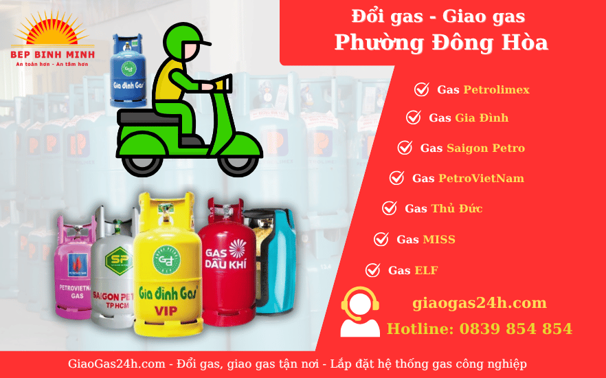 Cửa Hàng Giao Gas Đổi Gas Tận Nơi Phường Đông Hòa