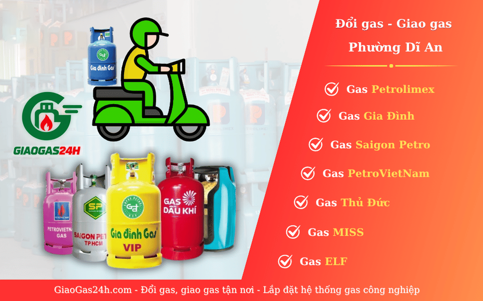 Cửa Hàng Giao Gas Đổi Gas Tận Nơi Phường Dĩ An