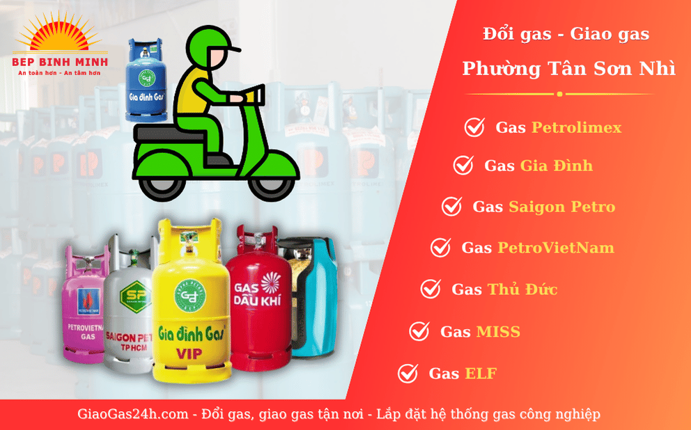 Giao Gas - Đổi Gas Tận Nơi Phường Tân Sơn Nhì TP.HCM