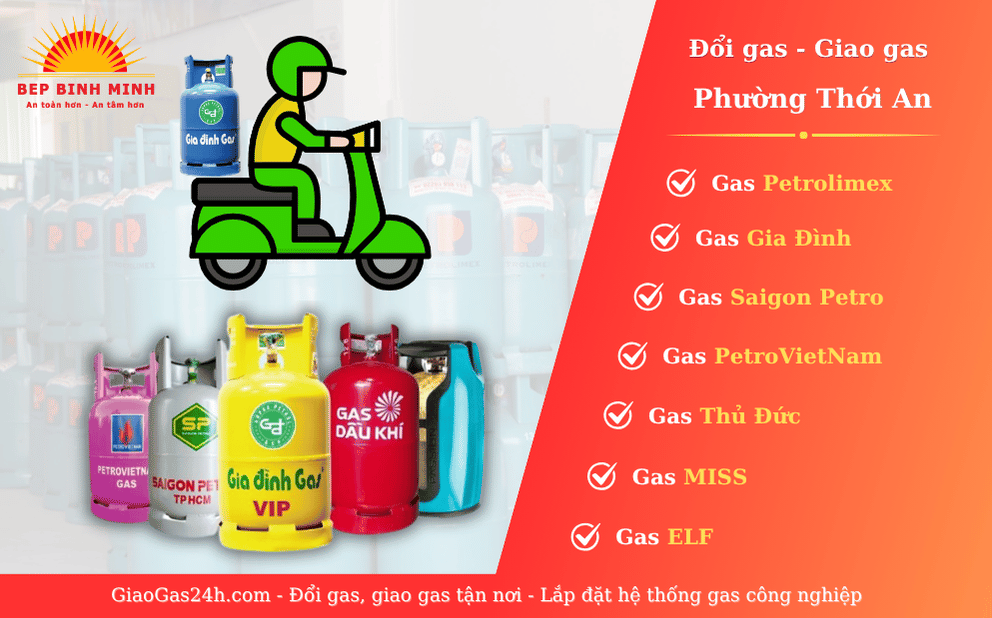 Giao Gas Tận Nơi Phường Thới An, TP.HCM Nhanh Chóng
